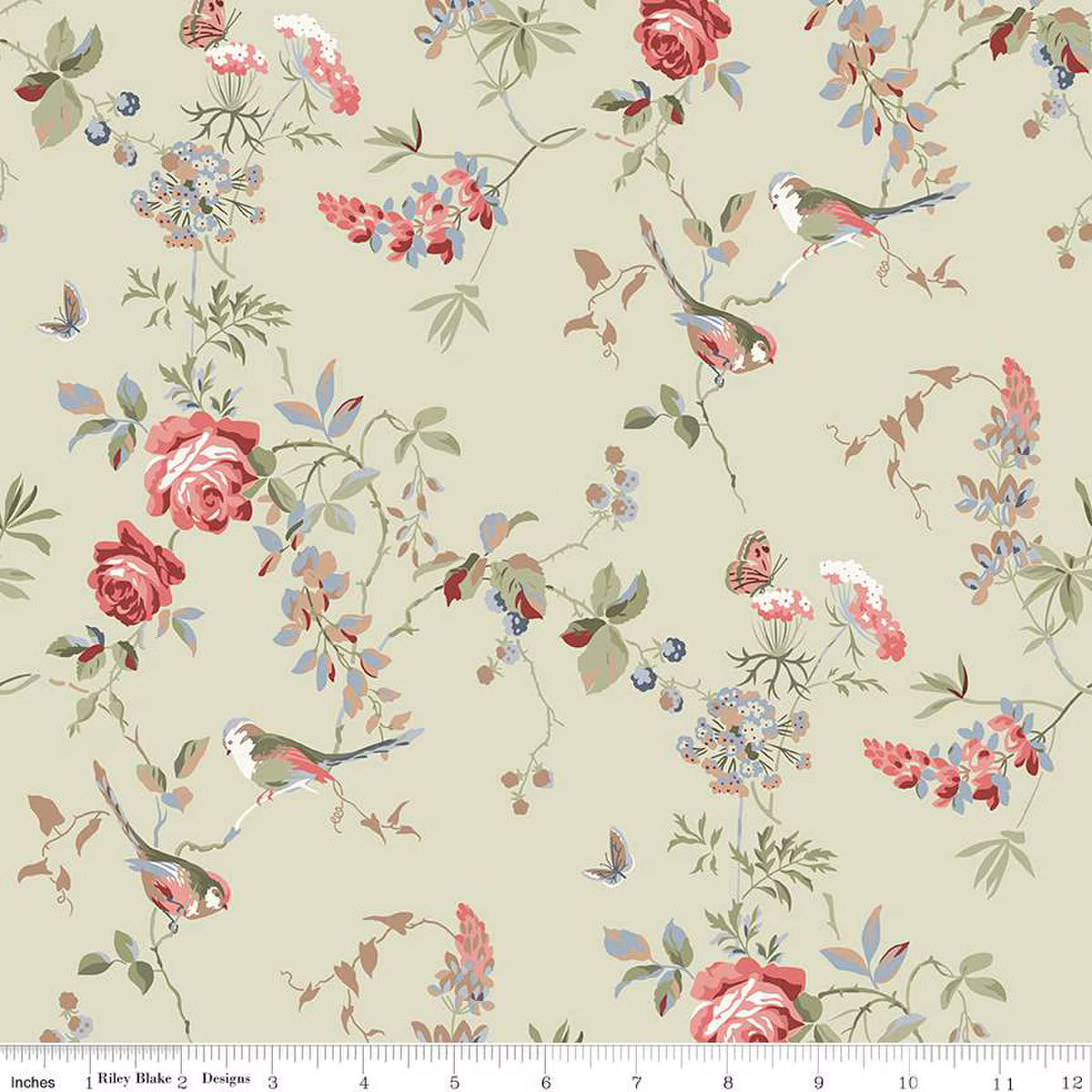 Anne of Green Gables Floral C16121-SAGE  Riley Blake DesignsHalf Yard
