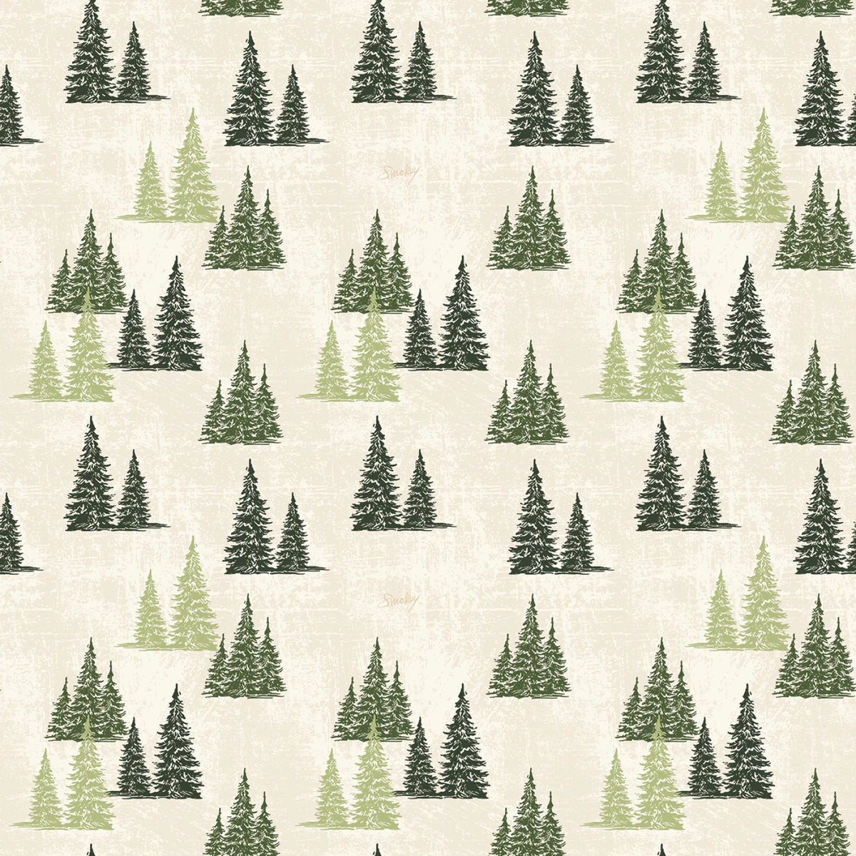 FRIENDS OF SMOKEY BEAR TREES CREAM RBD COLLECTION RILEY BLAKE DESIGNS C16501R-CREAM HALF YARD