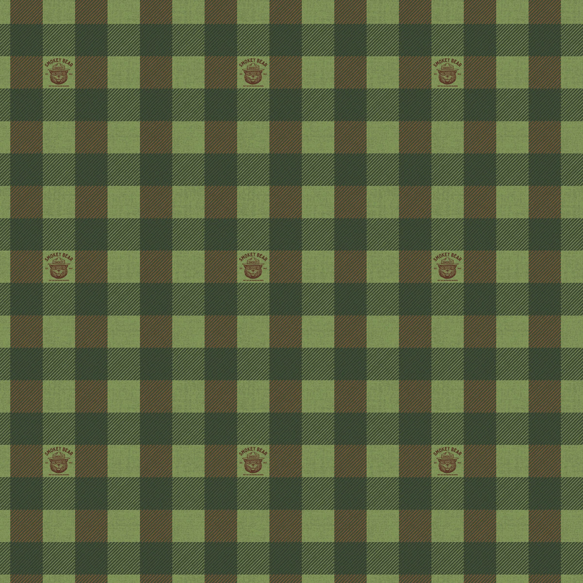 BUFFALO CHECK GRASS FRIENDS OF SMOKEY BEAR RBD COLLECTION RILEY BLAKE DESIGNS C16502R-GRASS HALF YARD