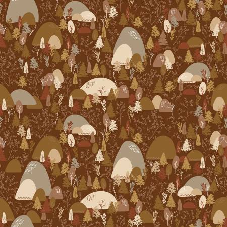 Let's Wander Mountain Music Brown by Casey Cometti for Riley Blake Designs C16883R-BROWN by the Half Yard
