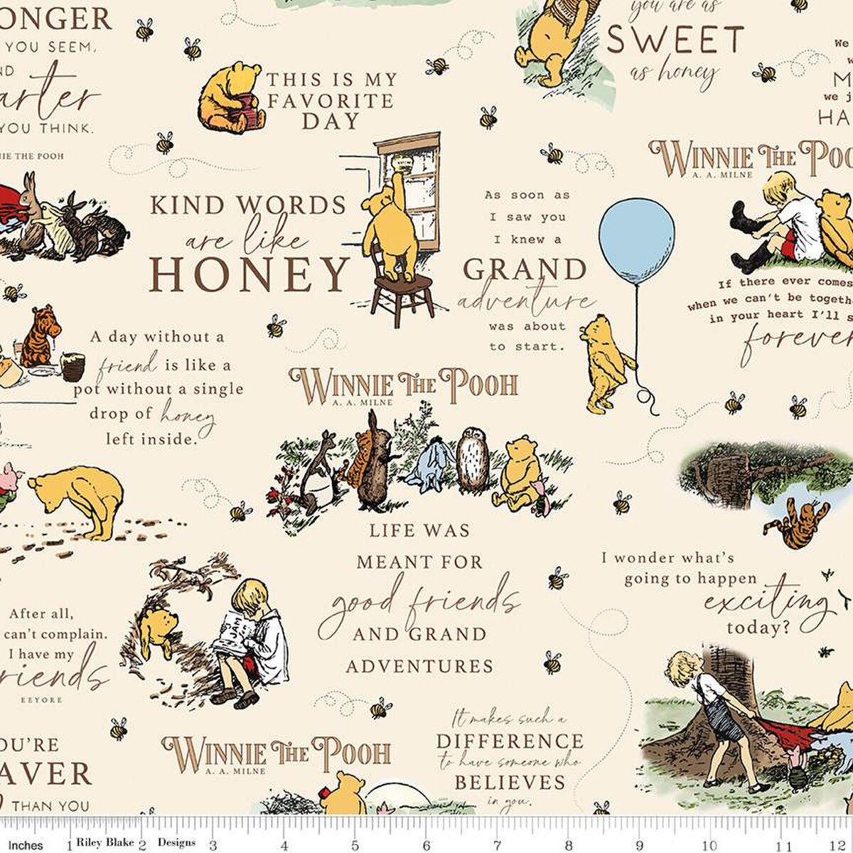 6 Half Yard Bundle Winnie the Pooh Collection Riley Blake 116H