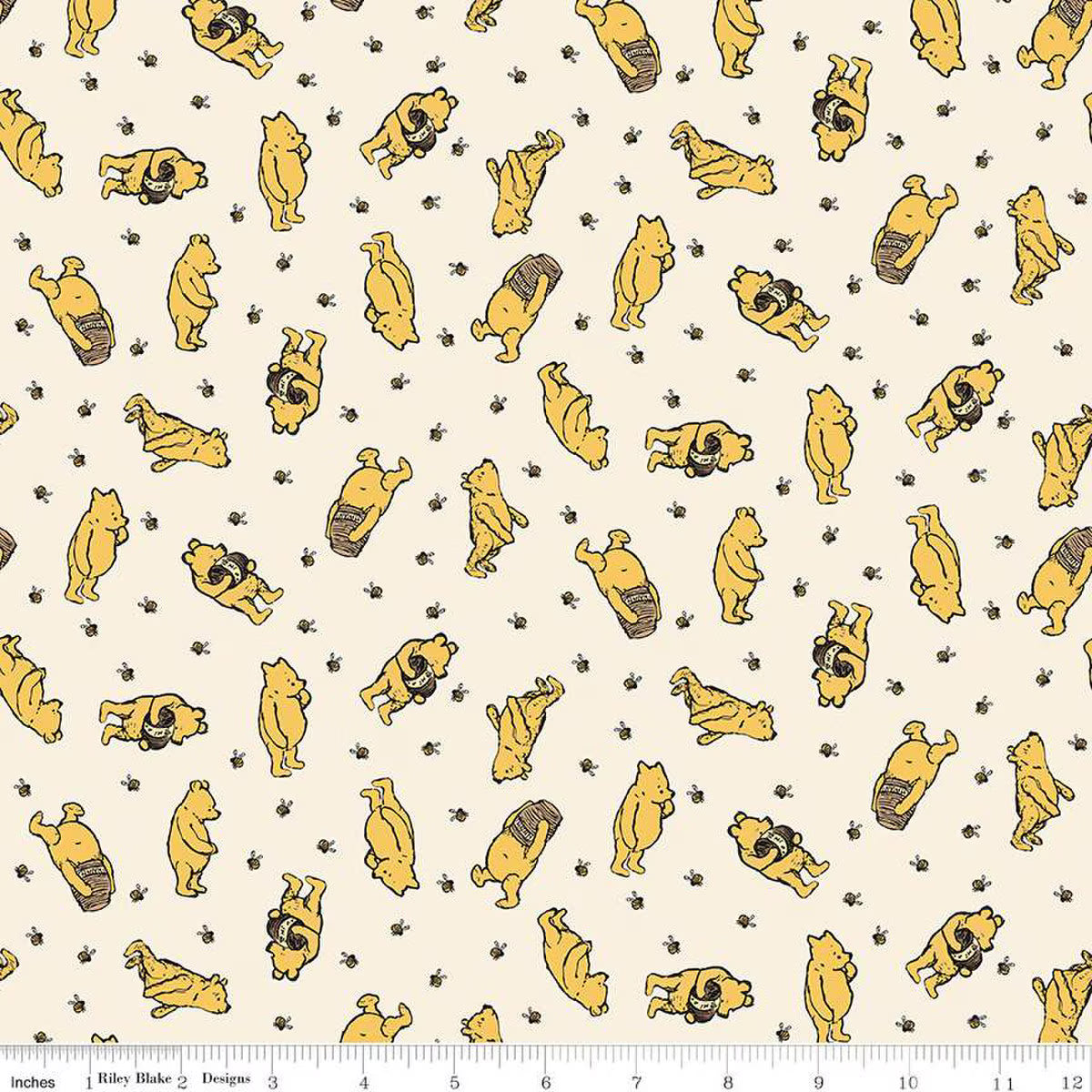 Winnie the Pooh Toss Cream Echo Park Riley Blake C17002-­CREAM Half Yard