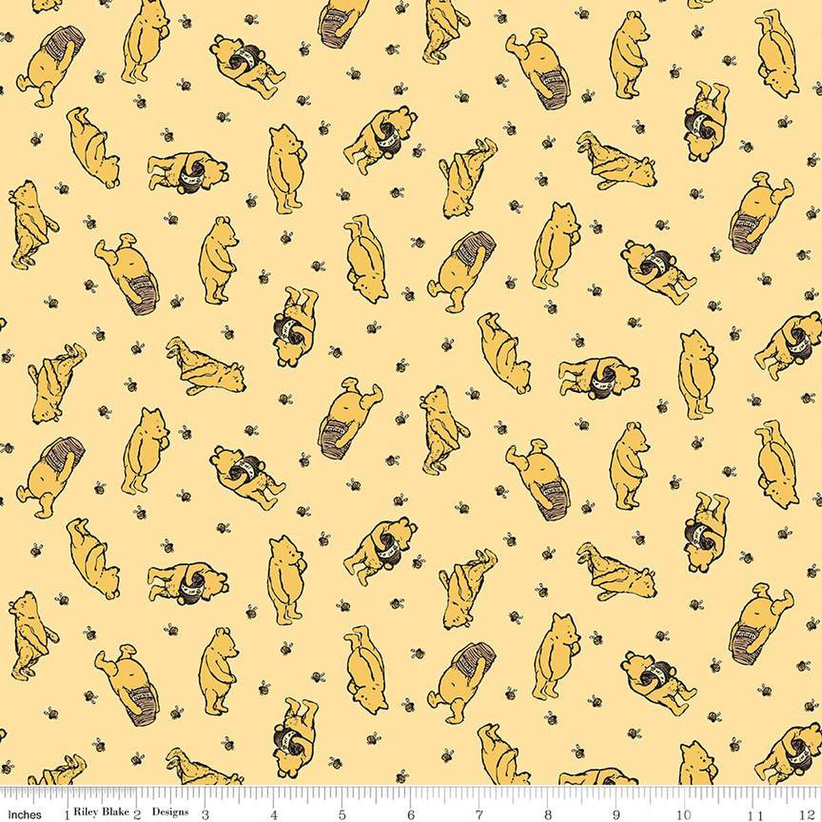 Winnie the Pooh Toss Sunshine Echo Park Riley Blake C17002­-SUNSHINE Half Yard