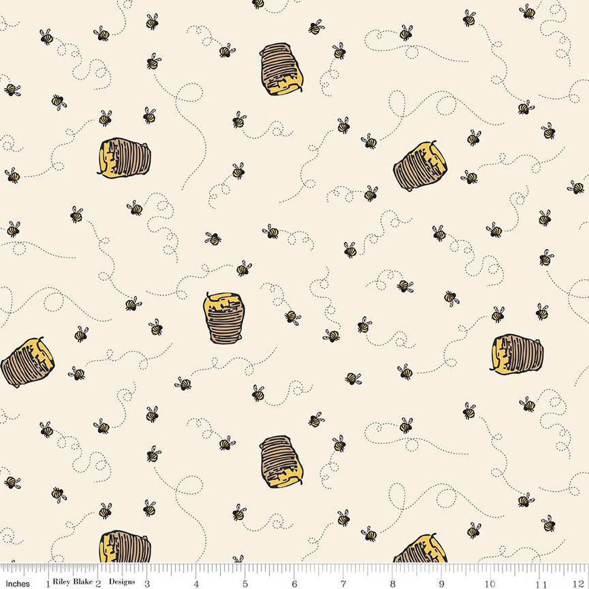 Winnie the Pooh Bees Cream Echo Park Riley Blake C17004­-CREAM Half Yard