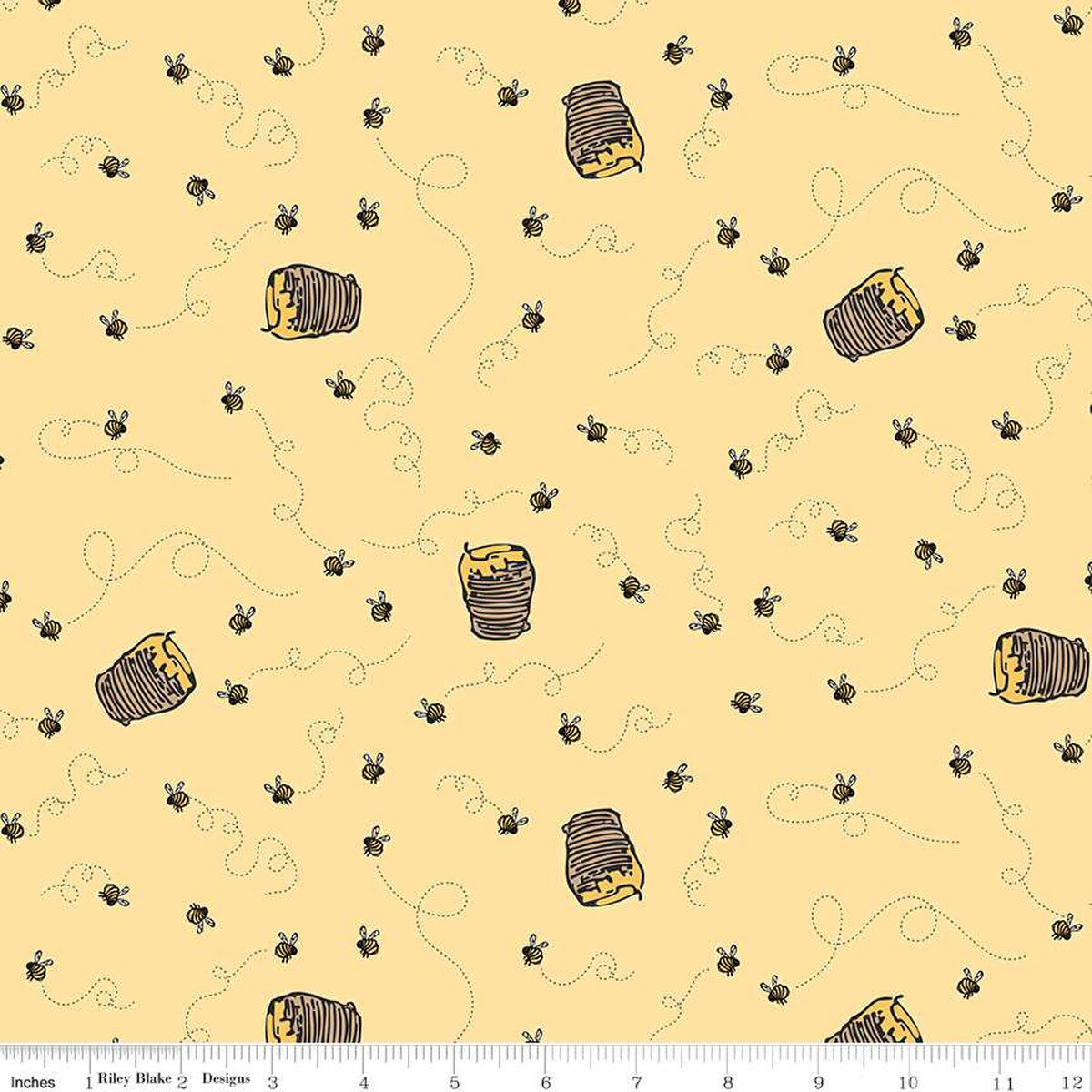 Winnie the Pooh Bees Sunshine Echo Park Riley Blake C17004­-SUNSHINE Half Yard
