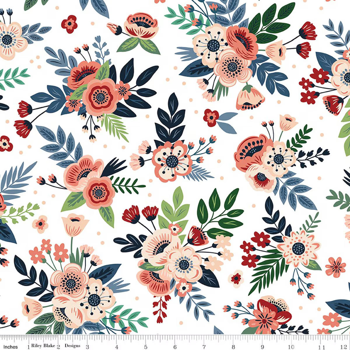 A Spoonful of Sugar Floral Cloud Jennifer Long C17081-­CLOUD Riley Blake Half Yard
