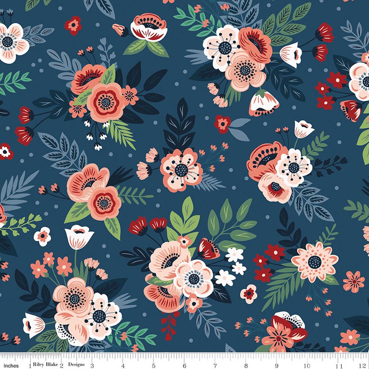 A Spoonful of Sugar Floral Night Jennifer Long C17081­-NIGHT Riley Blake Half Yard