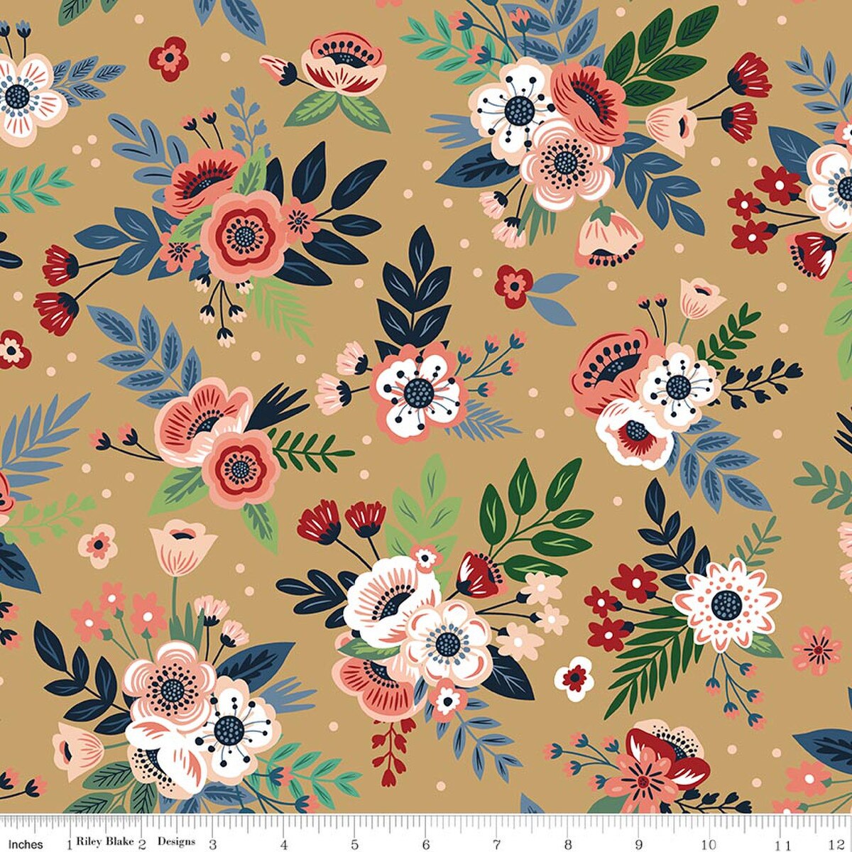 A Spoonful of Sugar Floral Sunrise Jennifer Long C17081­-SUNRISE Riley Blake Half Yard