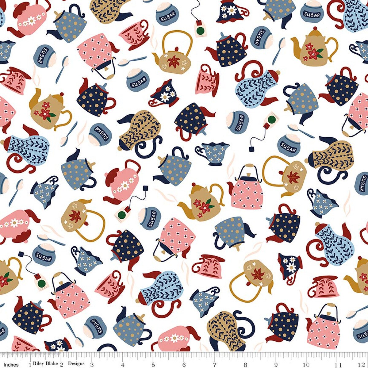 A Spoonful of Sugar Tea & Sugar Cloud Jennifer Long C17082­-CLOUD Riley Blake Half Yard