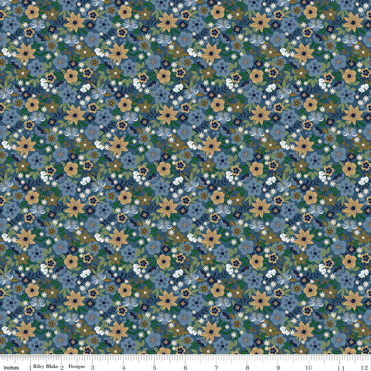 A Spoonful of Sugar Park Garden Blueberry Jennifer Long C17084­-BLUEBERRY Riley Blake Half Yard
