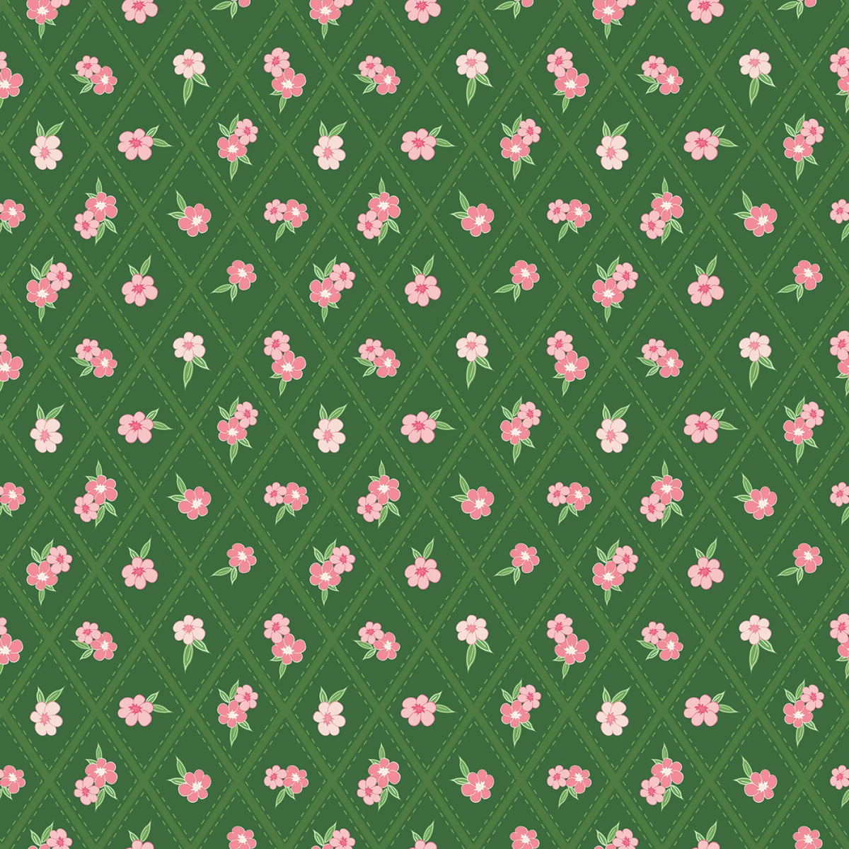 Correspondence Stitched Flowers Pickle Beverly McCullough C17563R-PICKLE Half Yard