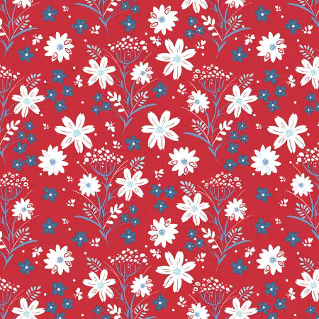Firework Fields Main Red C17580R-RED Half Yard