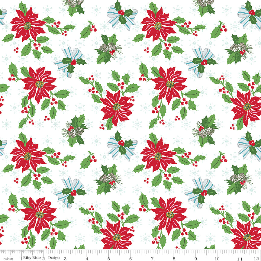 Claus & Co. Main White Riley Blake C17740-WHITE Half Yard