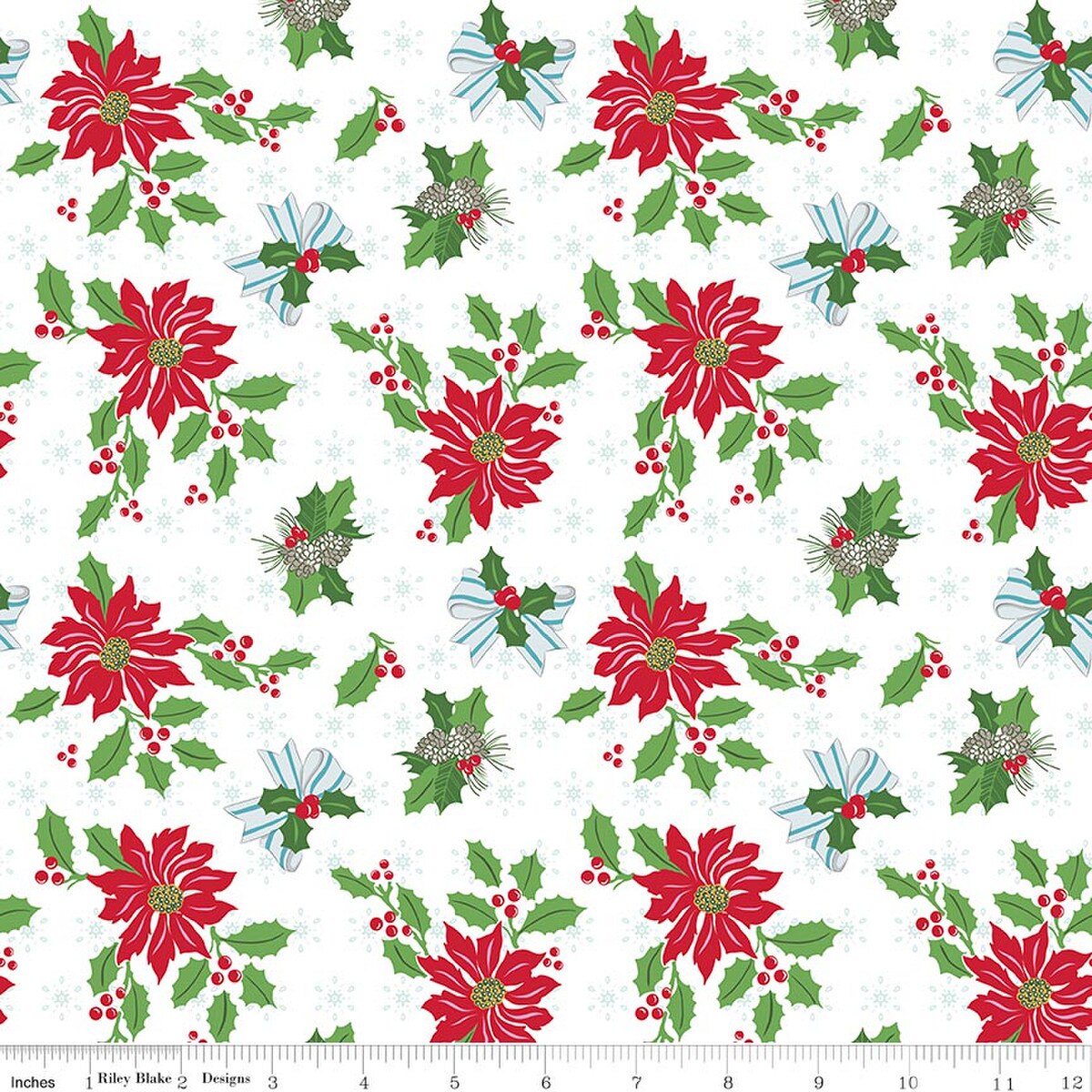 8 Fat Quarter Bundle Claus & Co WHITE Riley Blake 65M
