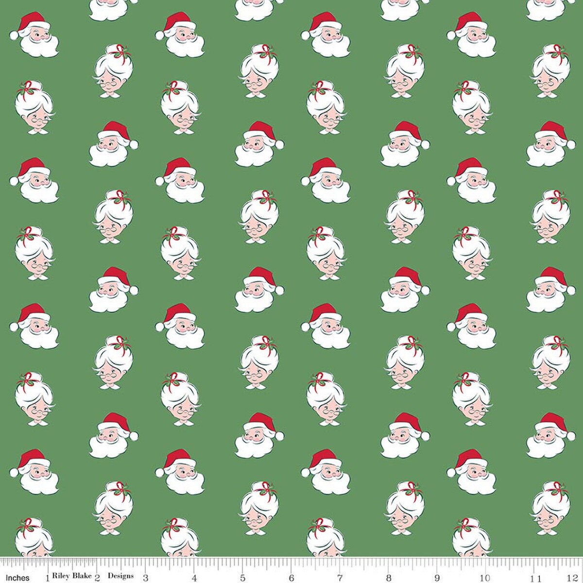 8 Fat Quarter Bundle Claus & Co WHITE Riley Blake 65M