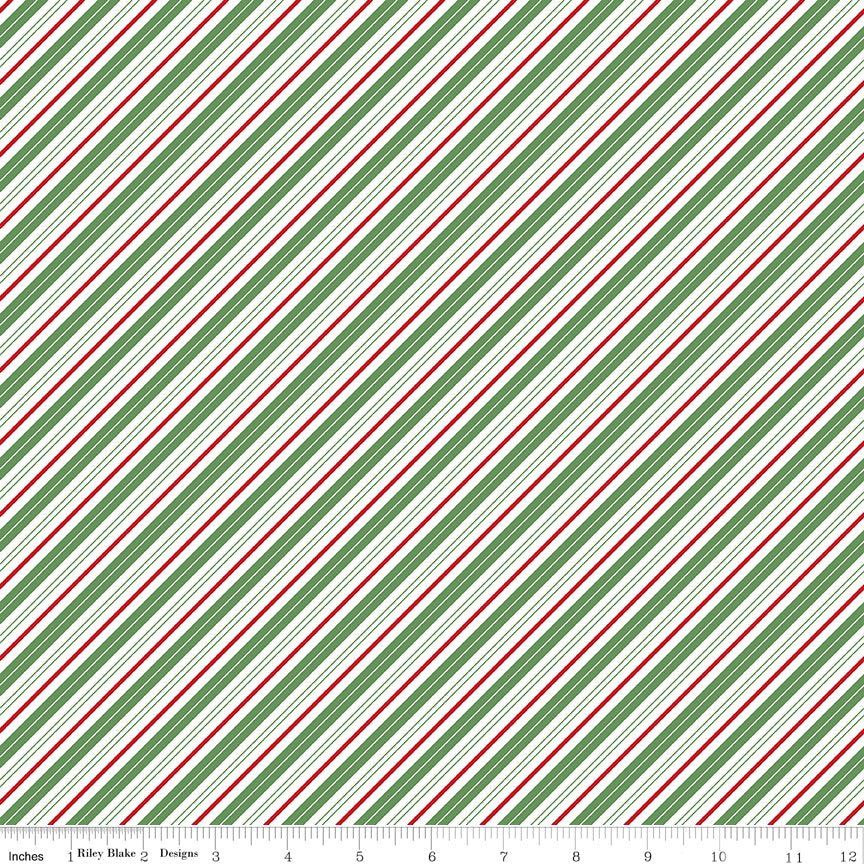 Claus & Co. Candy Cane Stripes Multi Riley Blake C17747-MULTI Half Yard