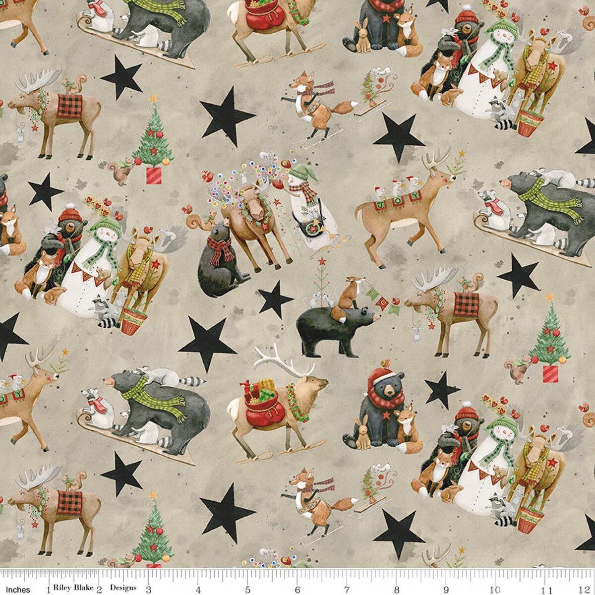 Northern Christmas Main Neutral Teresa Kogut Riley Blake Designs C17830­-NEUTRAL Half Yard