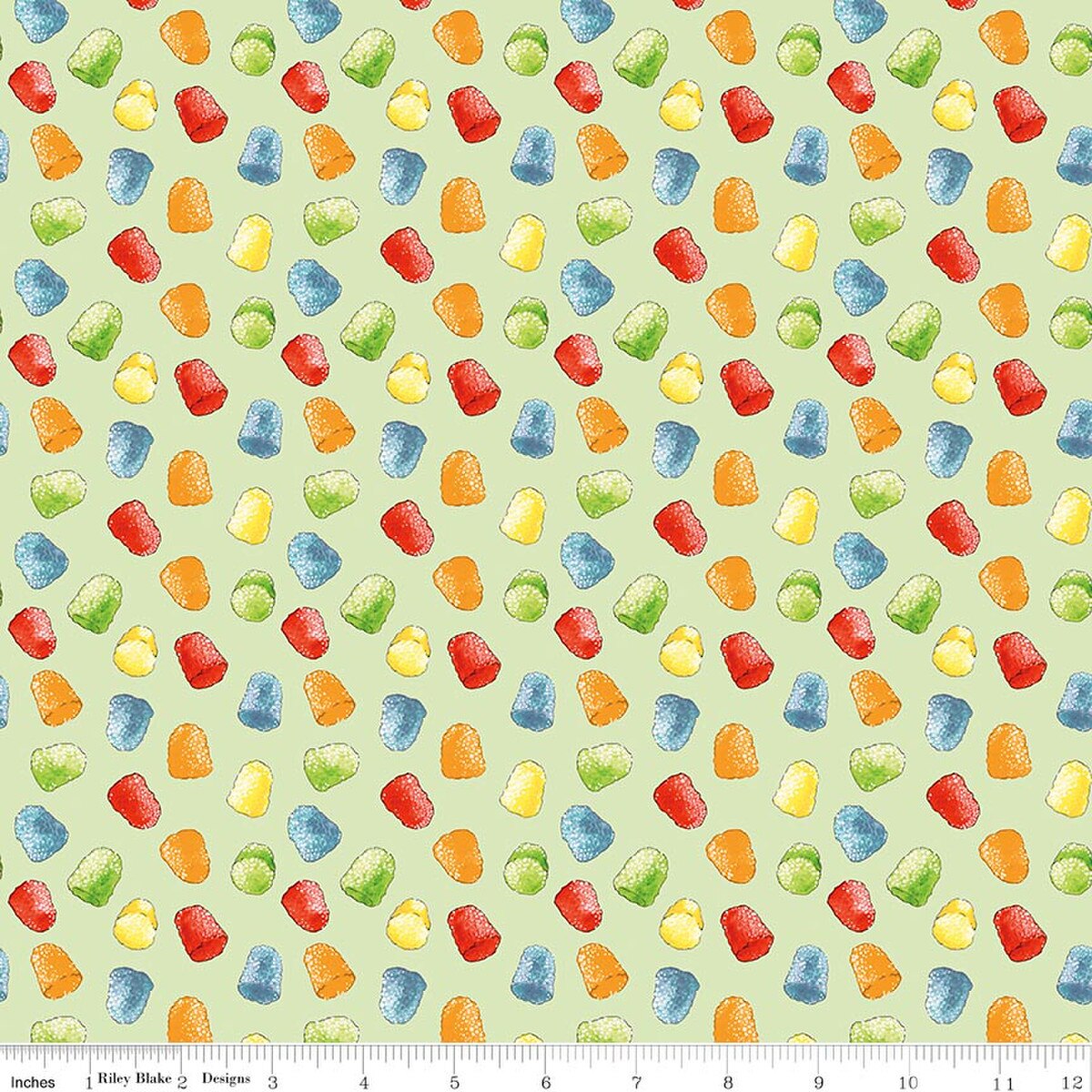 Gingerbread Gumdrops Green J. Wecker Frisch Riley Blake C17846-GREEN Half Yard