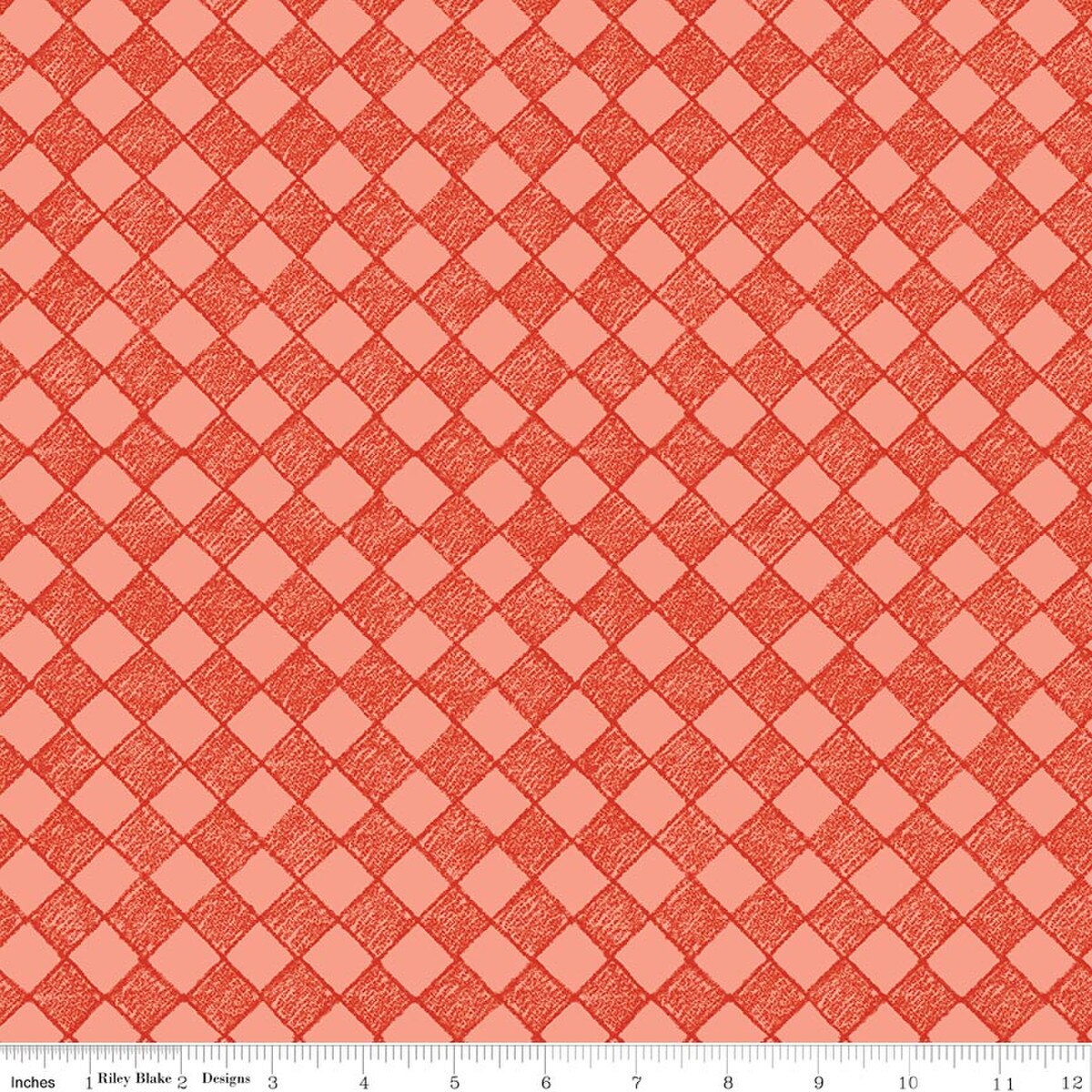 Colorful Critters C17913­-ORANGE Check Orange Riley Blake Half Yard