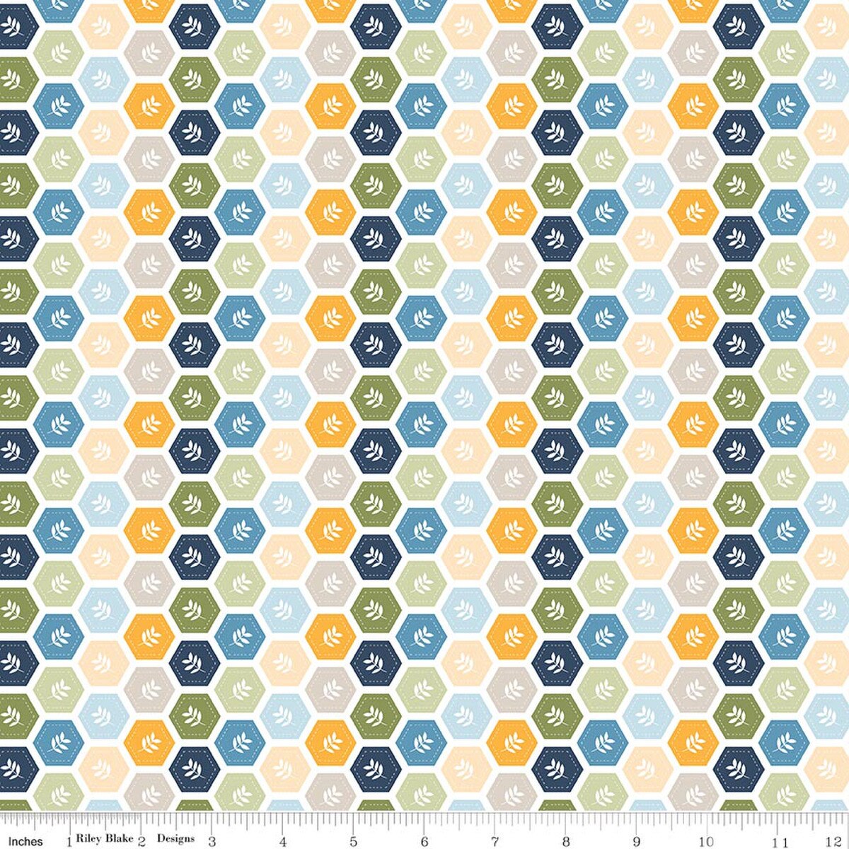 Sunshine & Dandelions C17926­-MULTI Hexies Multi Traci Reed Riley Blake Half Yard