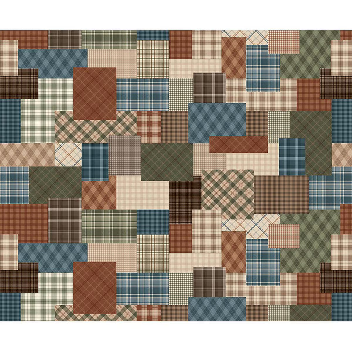 Whispering Pines C17956­-MULTI Plaid Cheater Print Riley Blake Half Yard
