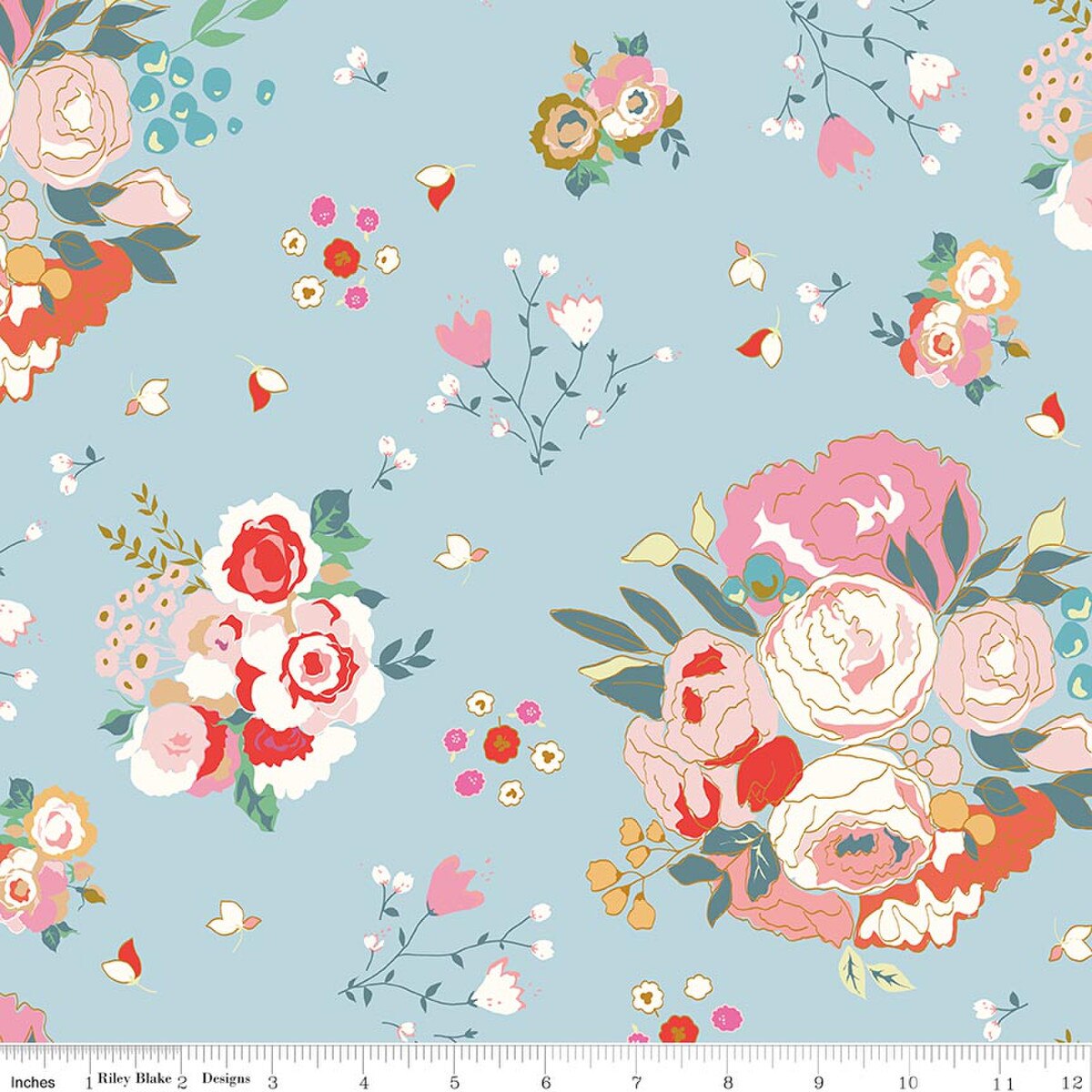 Cotton Nook C17970-­SKY Main Riley Blake Half Yard
