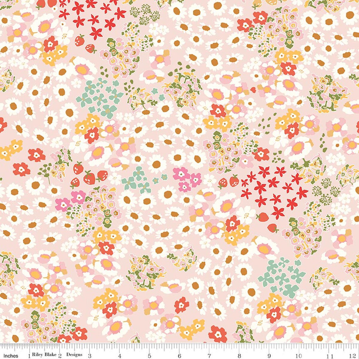 Cotton Nook C17971­-BLUSH Flowerbed Riley Blake Half Yard