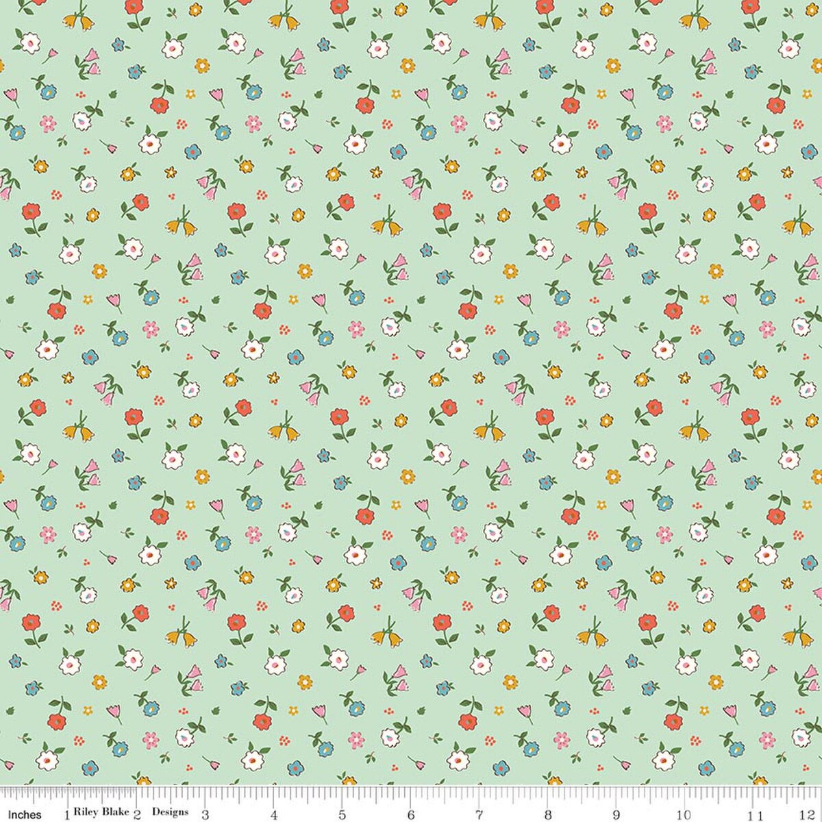 Cotton Nook C17974­-MINT Pretty Riley Blake Half Yard