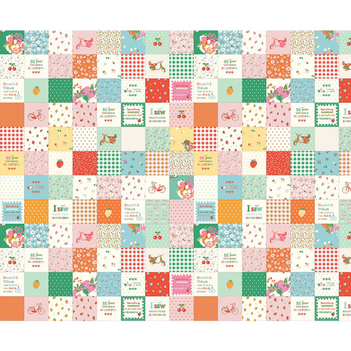 Cotton Nook C17978­-GREEN Patchwork Riley Blake Half Yard