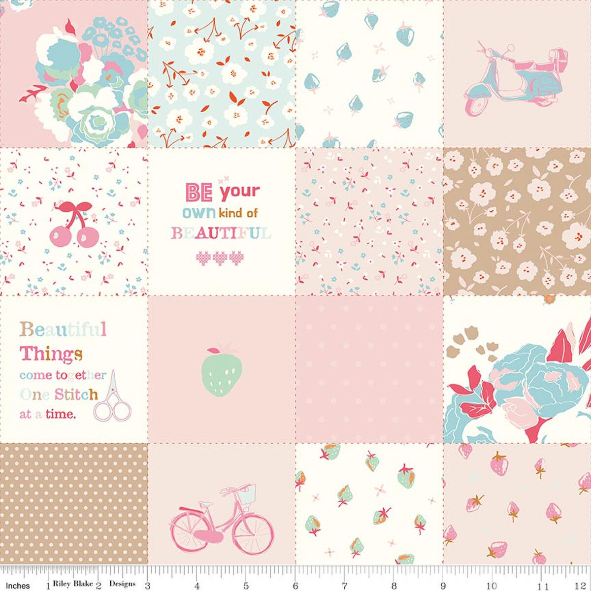 Cotton Nook C17978­-PINK Patchwork Riley Blake Half Yard