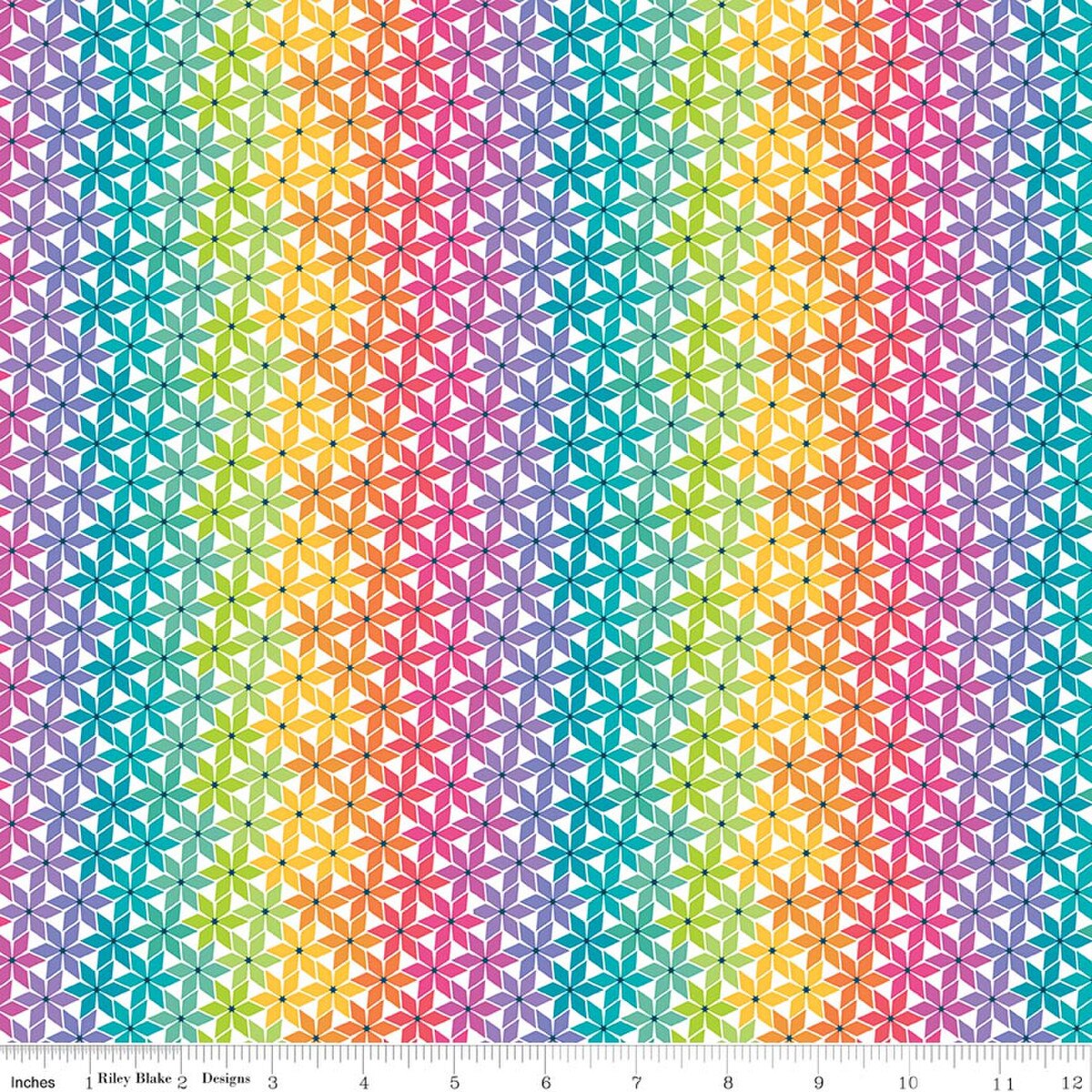 Chasing Rainbows C18014-­RAINBOW Stellar Weave Rainbow Leslie Ryan Riley Blake Half Yard