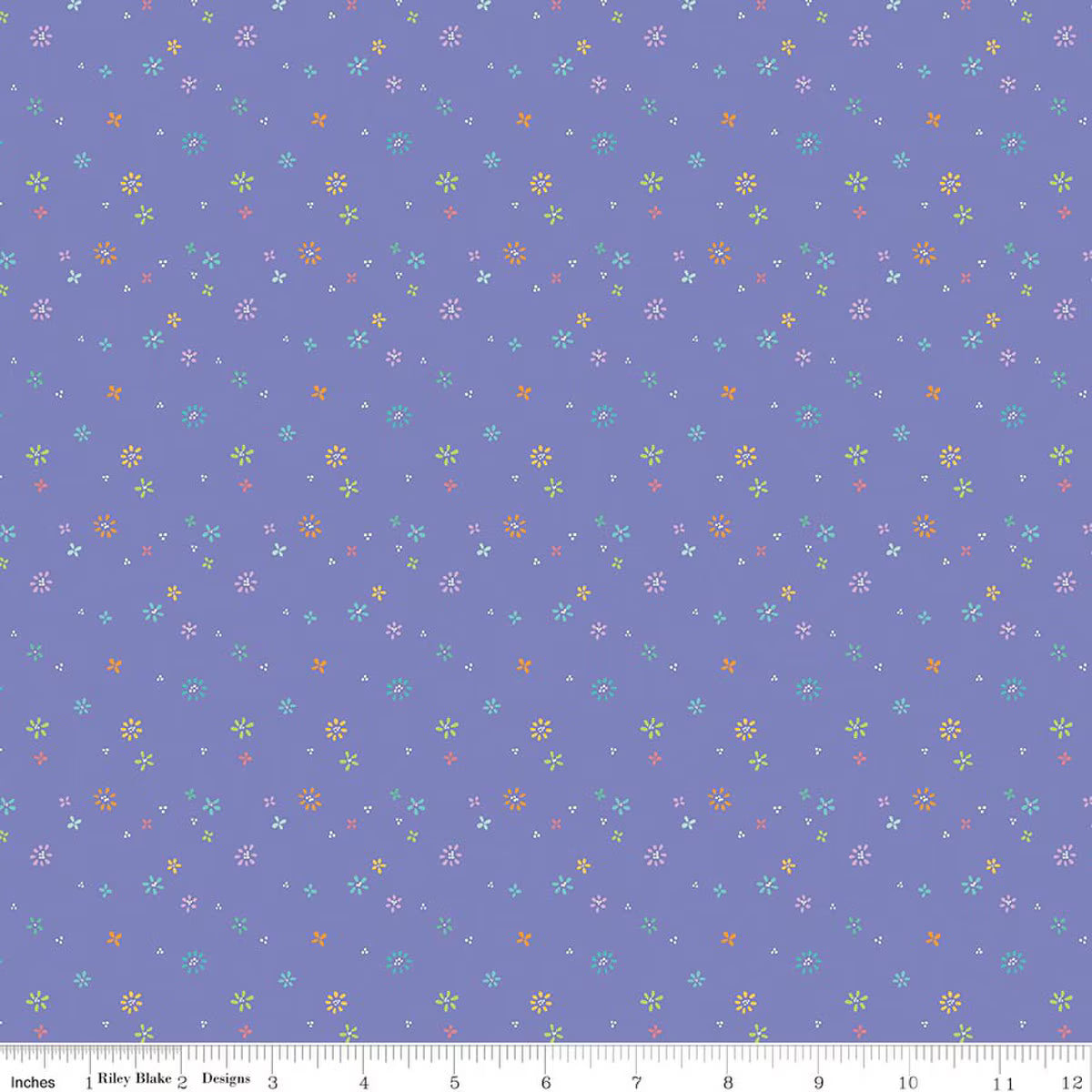 Chasing Rainbows C18016-PURPLE Garden Sprinkles Purple Leslie Ryan Riley Blake Half Yard