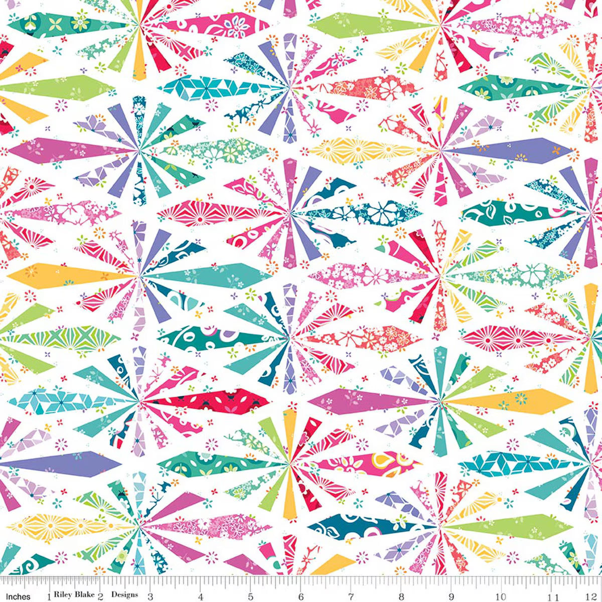 Chasing Rainbows C18017­-MULTI Cheater Print Multi Leslie Ryan Riley Blake Half Yard