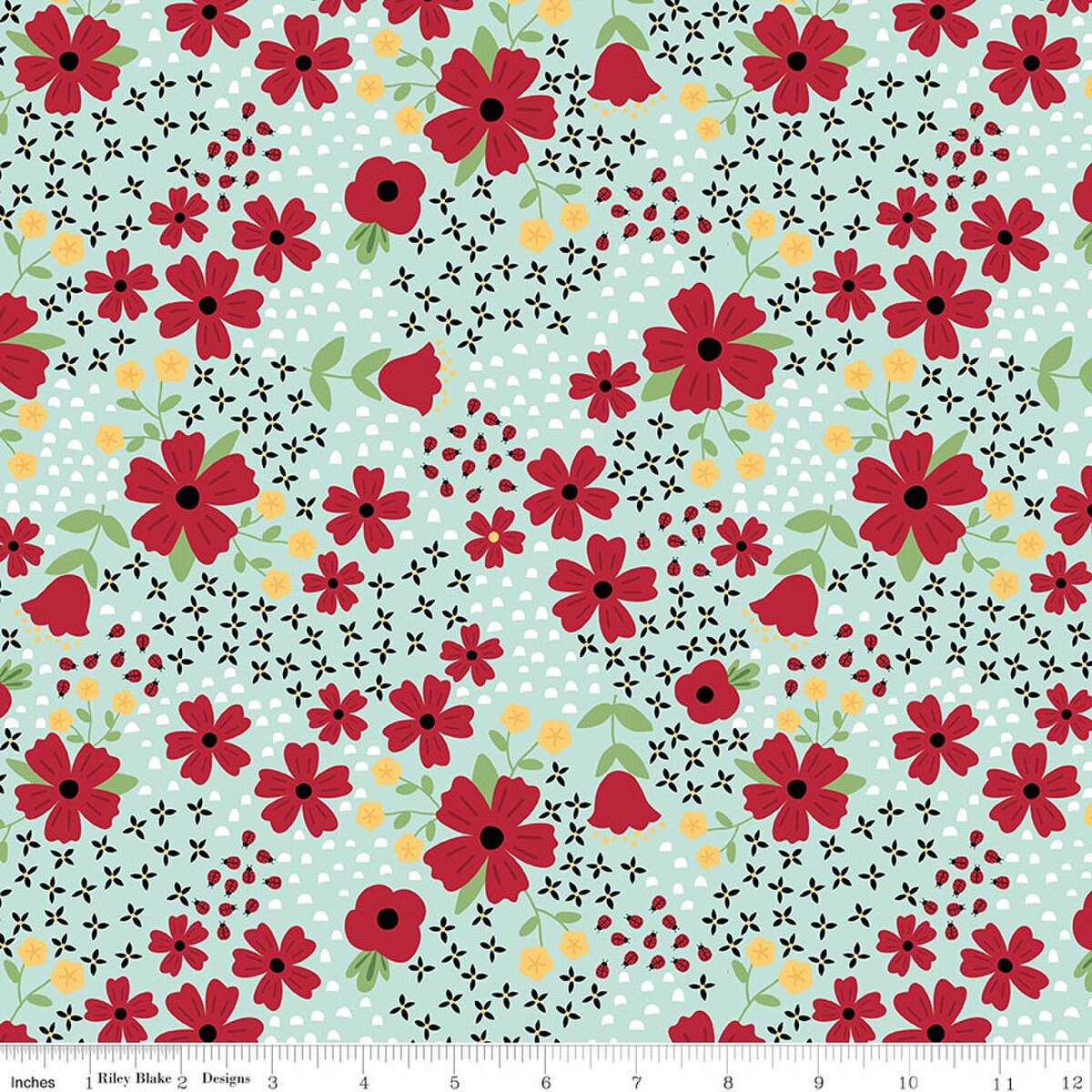 Little Ladybug C18030­-BLUE Main Riley Blake Half Yard