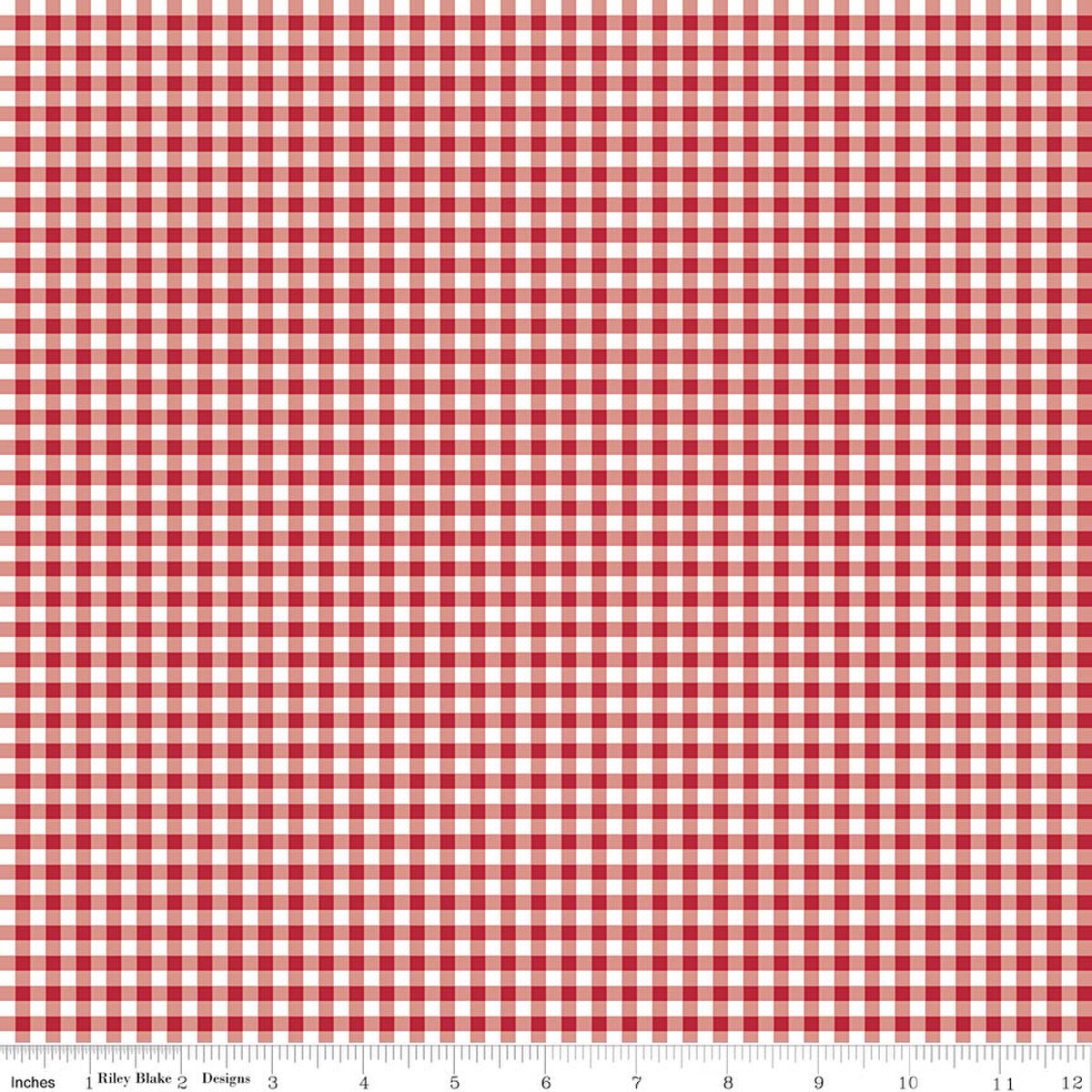 Little Ladybug C18032-­RED Gingham Riley Blake Half Yard