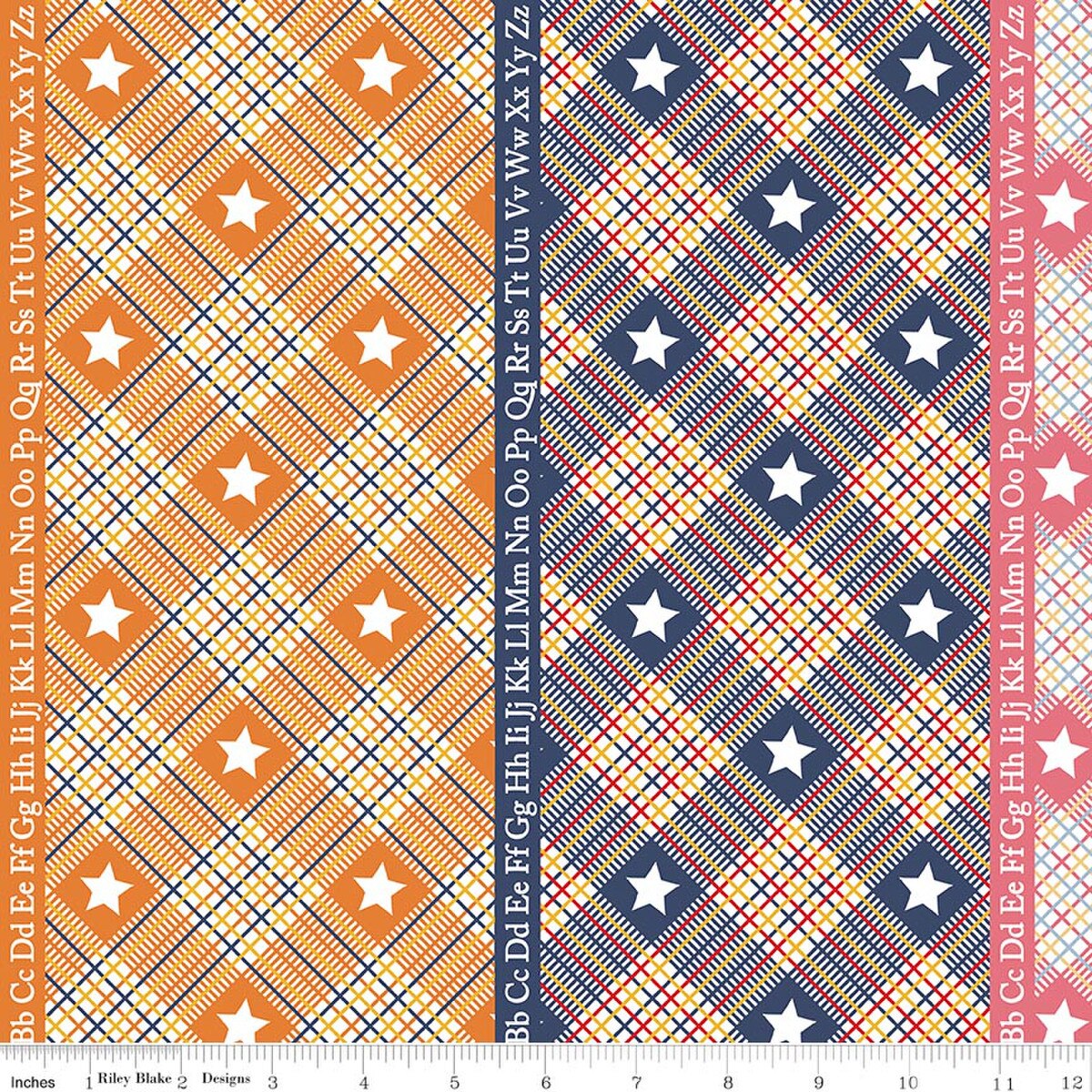Dear Sweethearts C18103­-MULTI Star Plaid Multi Riley Blake Half Yard