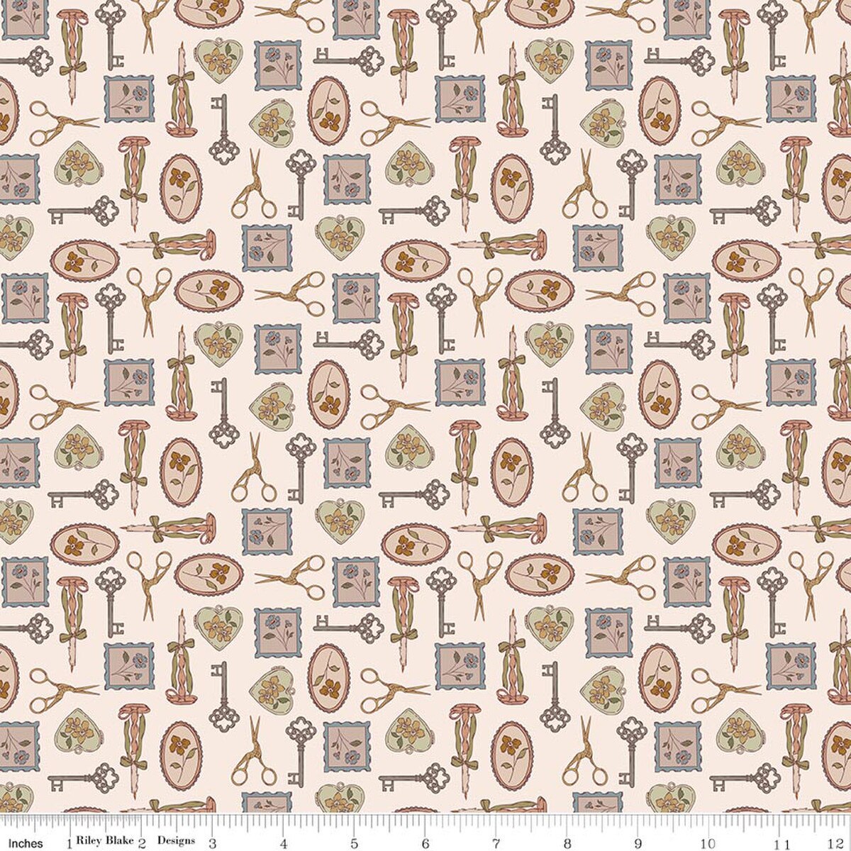 Charmed & Treasured Latte Kassidy Grace Riley Blake C18161­-LATTE Half Yard