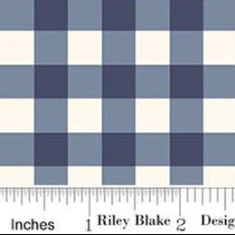 Hedgerow Haven Gingham Blue C18186­-BLUE Amber Elliot Riley Blake Designs Half Yard