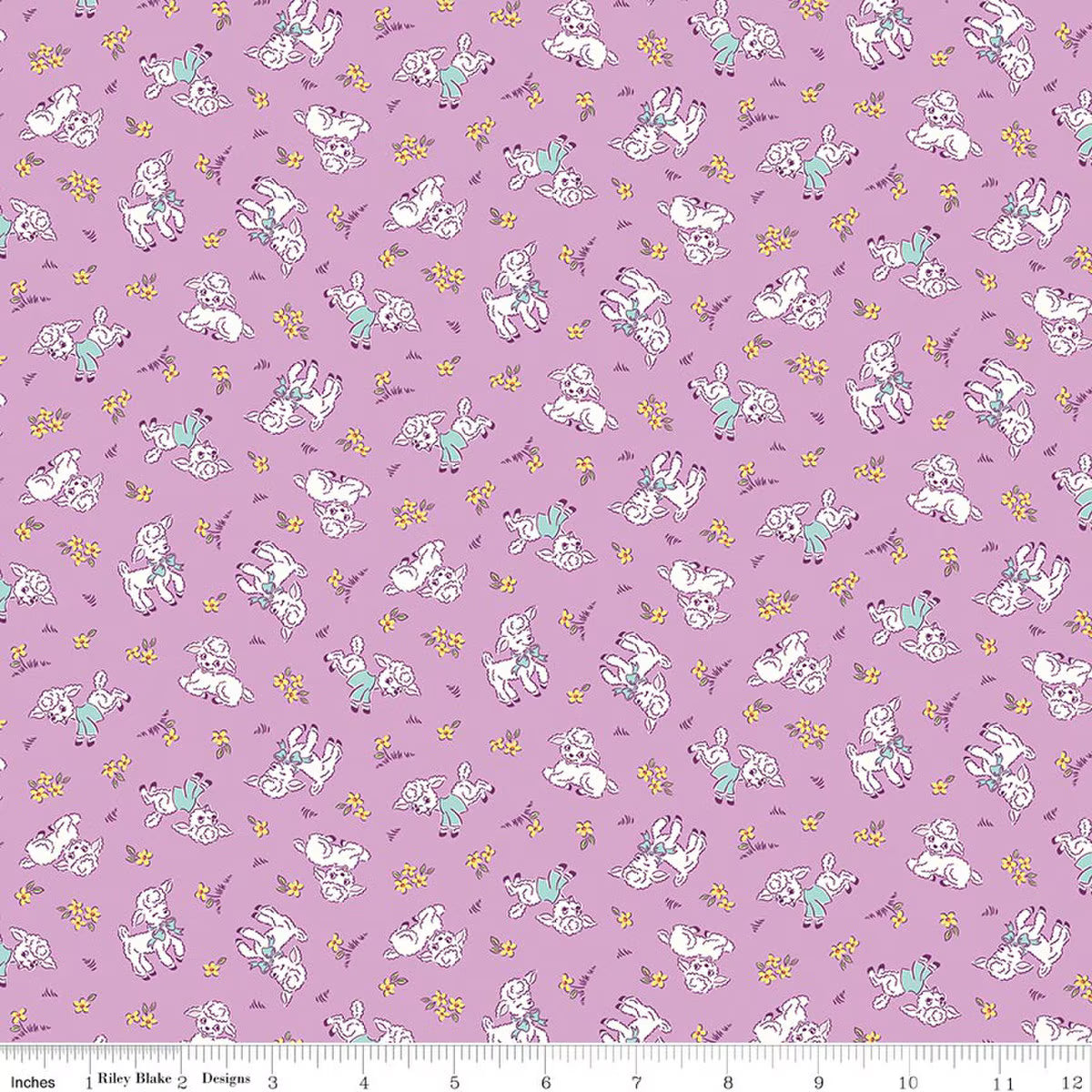 Traditional 30's C18241-PURPLE Lambs Purple Lindsay Wilkes Riley Blake Half Yard
