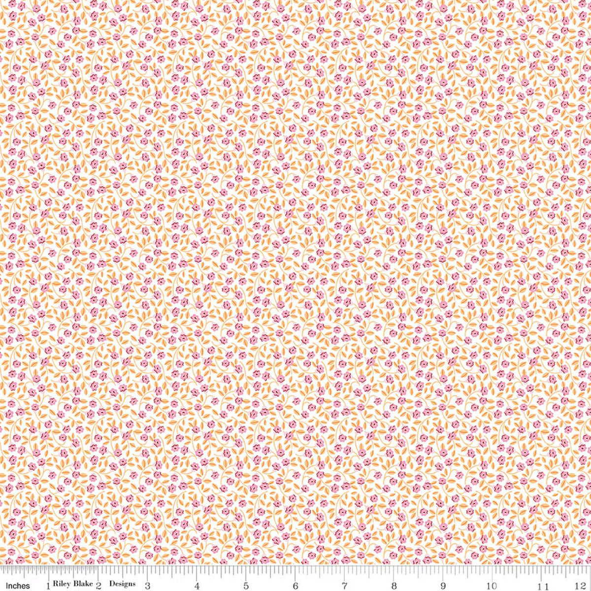 Traditional 30's C18242-PINK Flowers Pink Lindsay Wilkes Riley Blake Half Yard