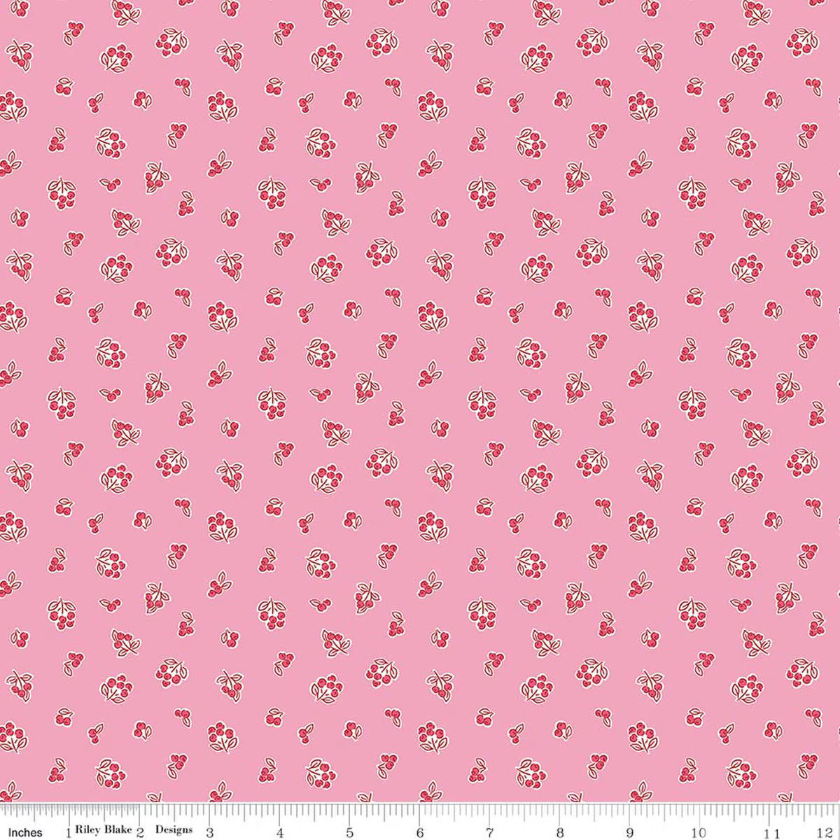 Traditional 30's C18244-PINK Berries Pink Lindsay Wilkes Riley Blake Half Yard