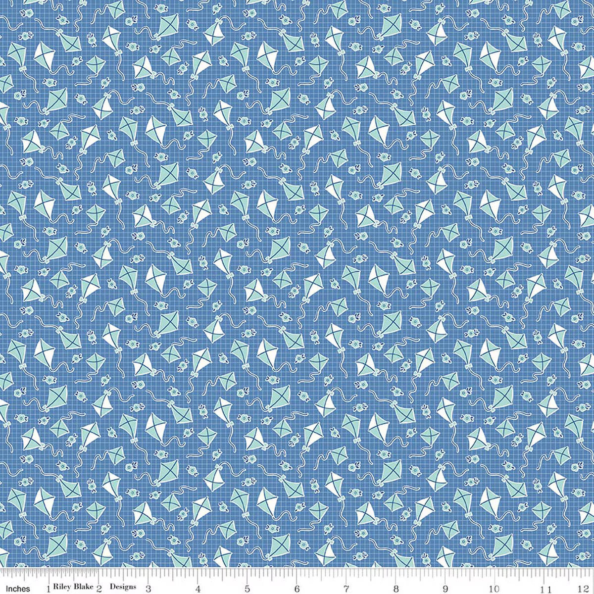 Traditional 30's C18245-BLUE Kites Blue Lindsay Wilkes Riley Blake Half Yard