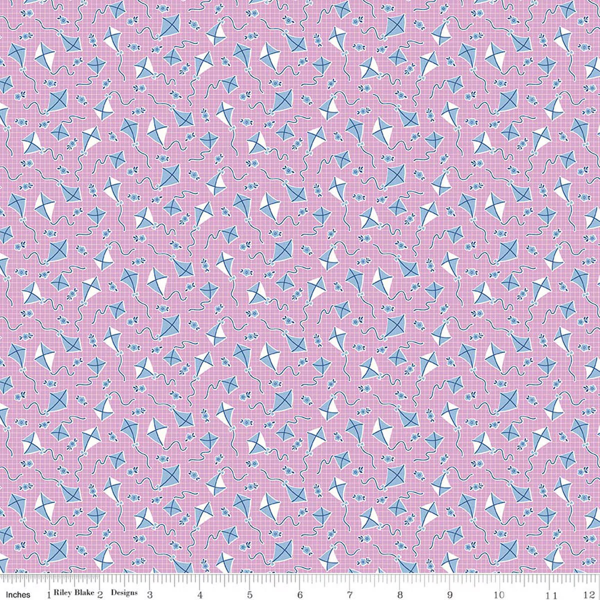 Traditional 30's C18245-PURPLE Kites Purple Lindsay Wilkes Riley Blake Half Yard