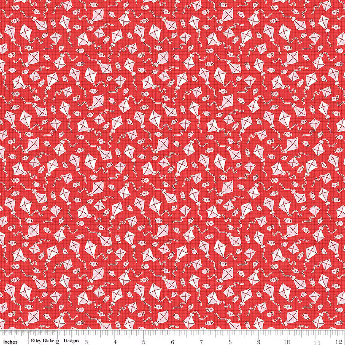 Traditional 30's C18245-RED Kites Red Lindsay Wilkes Riley Blake Half Yard