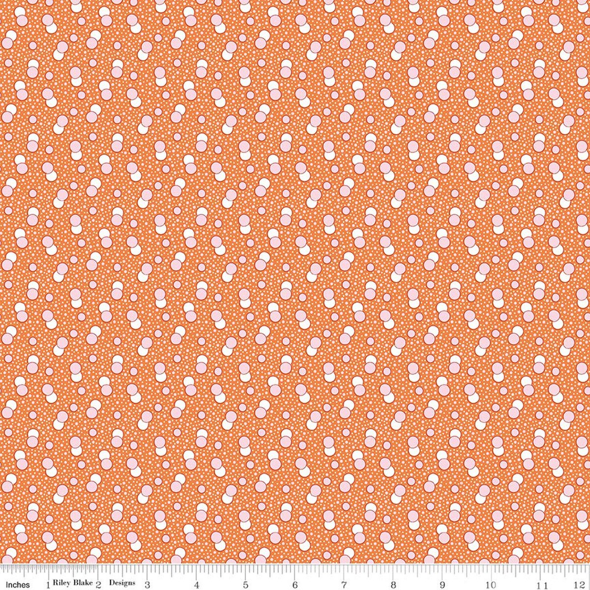 Traditional 30's C18247-ORANGE Dots Orange Lindsay Wilkes Riley Blake Half Yard