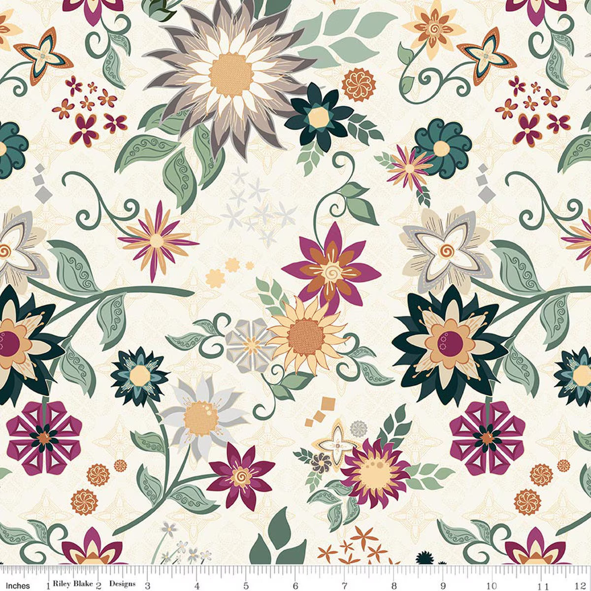 Where the Wild Flowers Are C18250-CREAM Main Cream Judi Madsen Riley Blake Half Yard