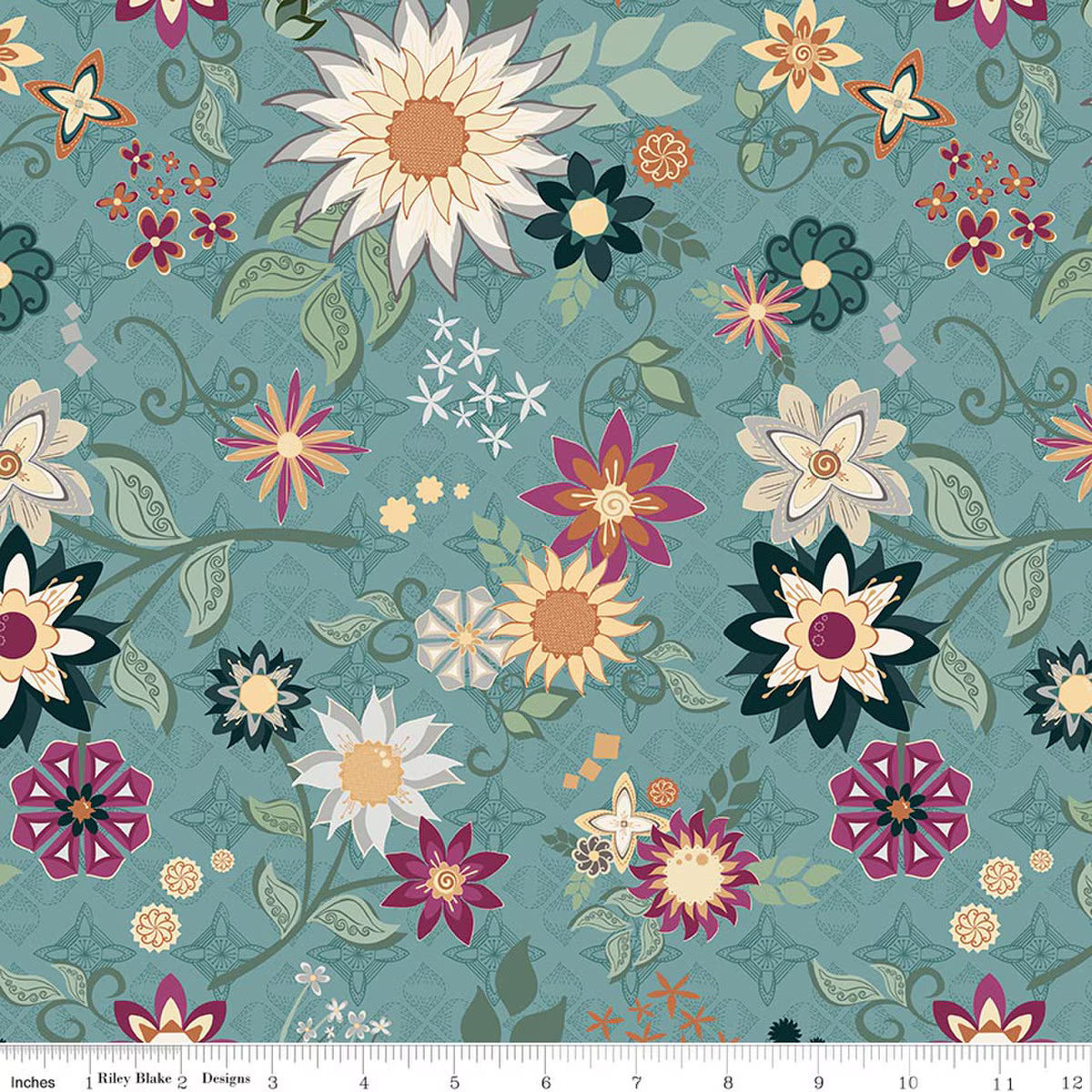 Where the Wild Flowers Are C18250-WEDGEWOOD Main Wedgewood Judi Madsen Riley Blake Half Yard