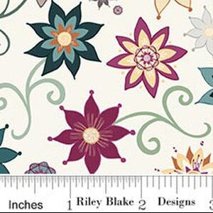 Where the Wild Flowers Are C18251-CREAM Dance Cream Judi Madsen Riley Blake Half Yard
