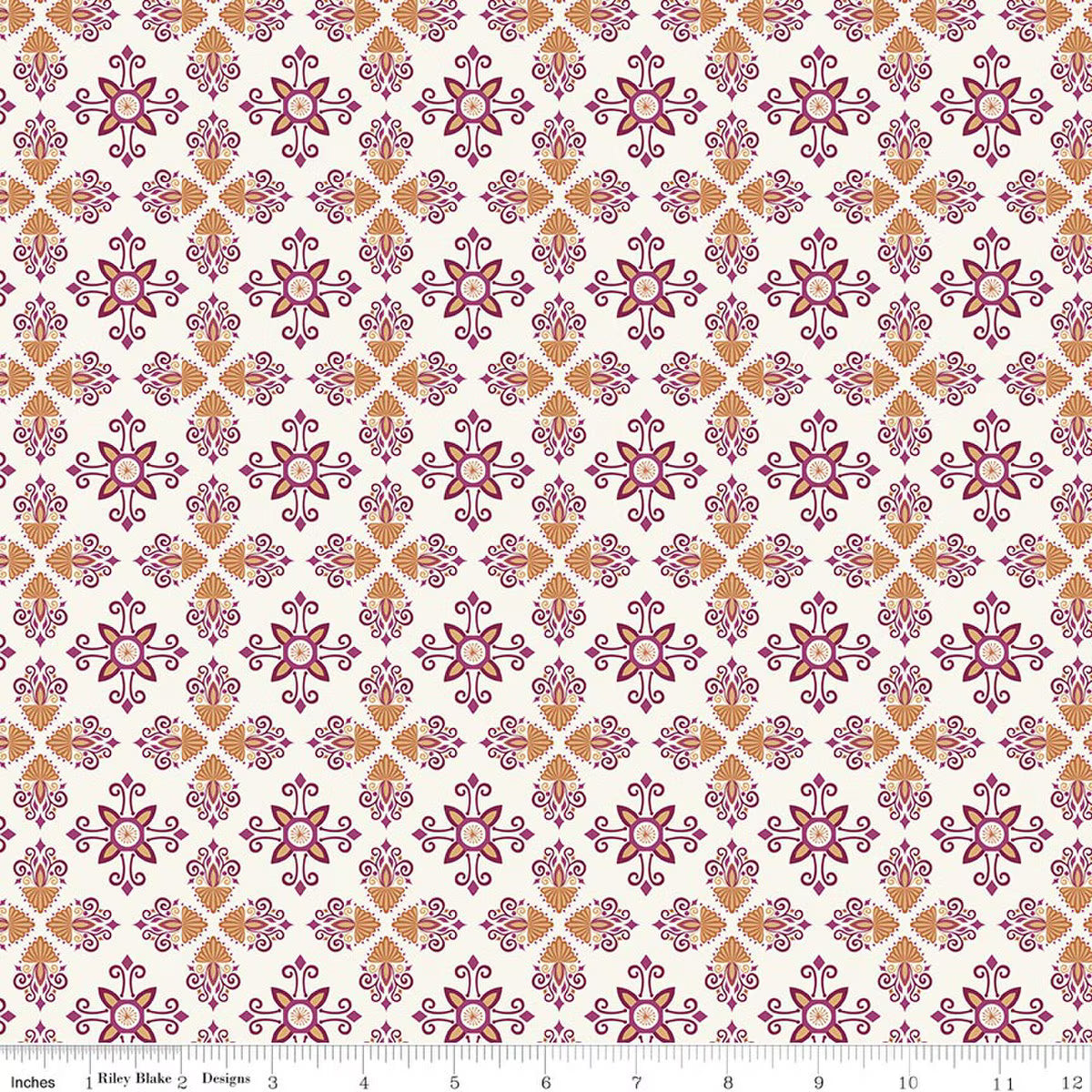 Where the Wild Flowers Are C18252-CREAM Damask Cream Judi Madsen Riley Blake Half Yard