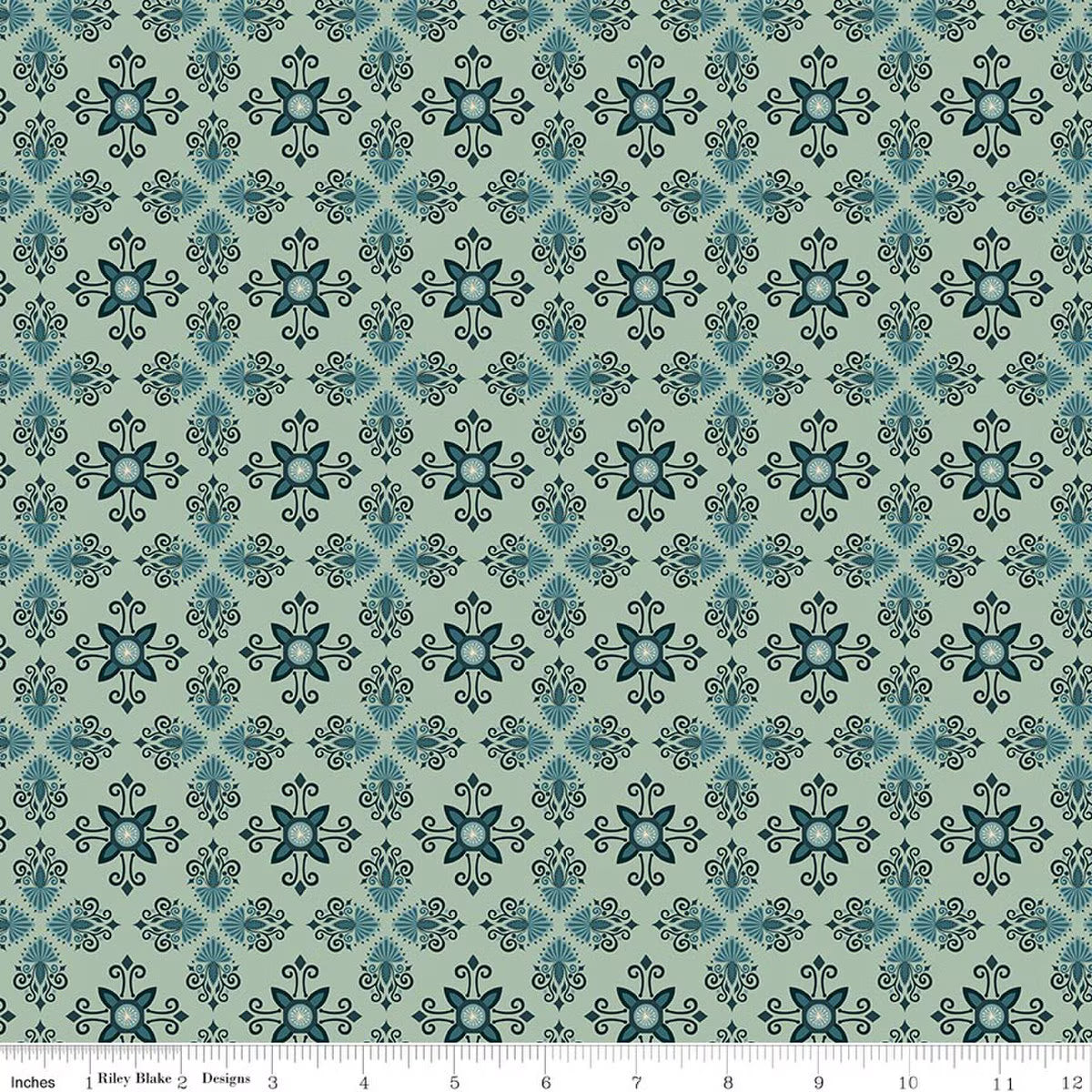 Where the Wild Flowers Are C18252-SAGE Damask Sage Judi Madsen Riley Blake Half Yard